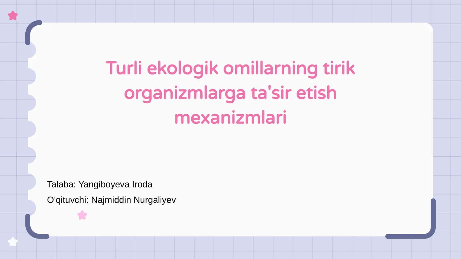 Turli ekologik omillarning tirik organizmlarga ta'sir etish mexanizmlari