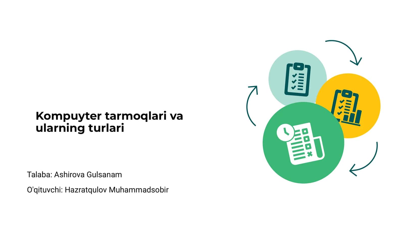 Kompuyter tarmoqlari va ularning turlari
