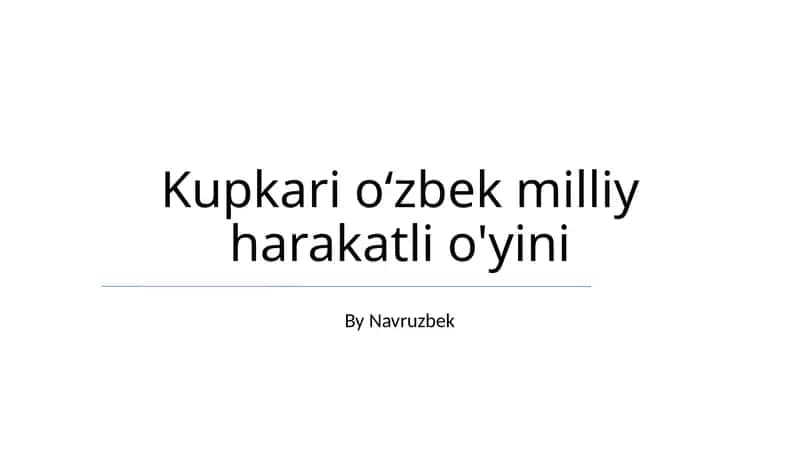 Kupkari o‘zbek milliy harakatli o'yini