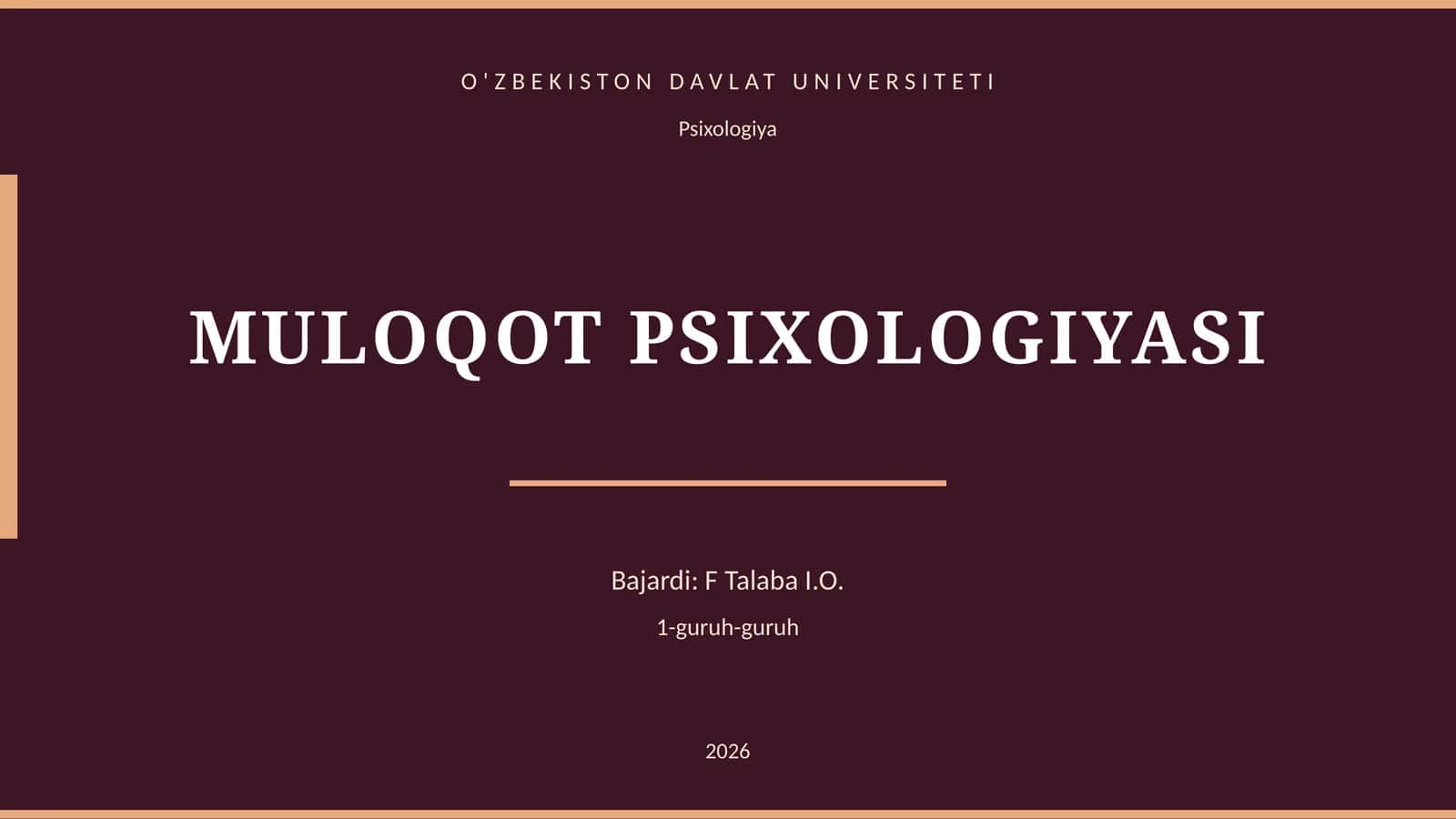 MULOQOT PSIXOLOGIYASI