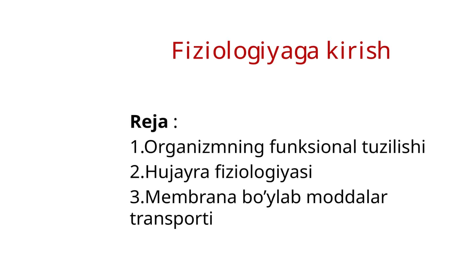 Fiziologiyaga kirish