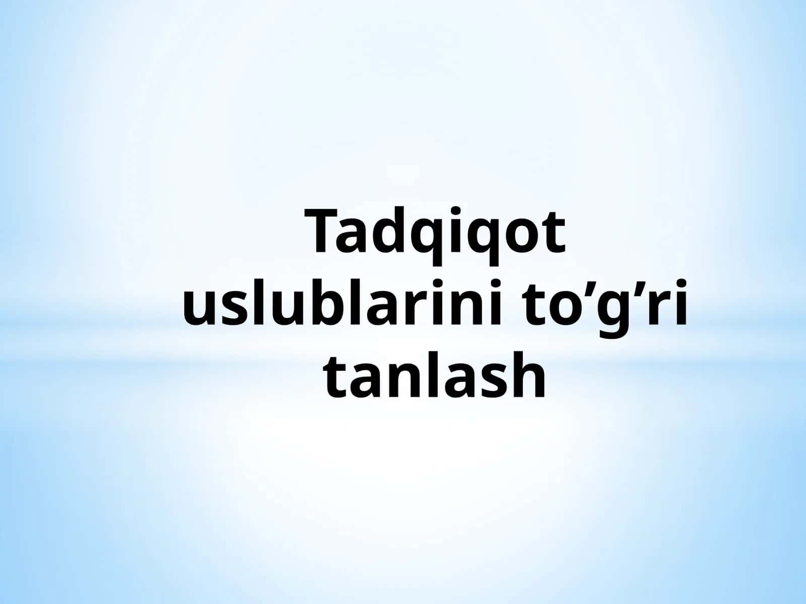 Tadqiqot uslublari