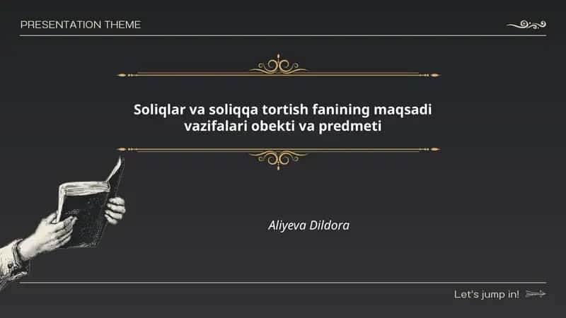 Soliqlar va soliqqa tortish fani