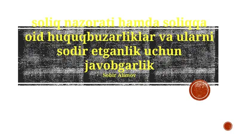 Soliq Jinoyati Tasnifi