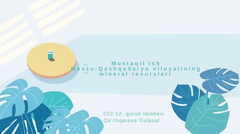 Qashqadaryo viloyatining mineral resurslari