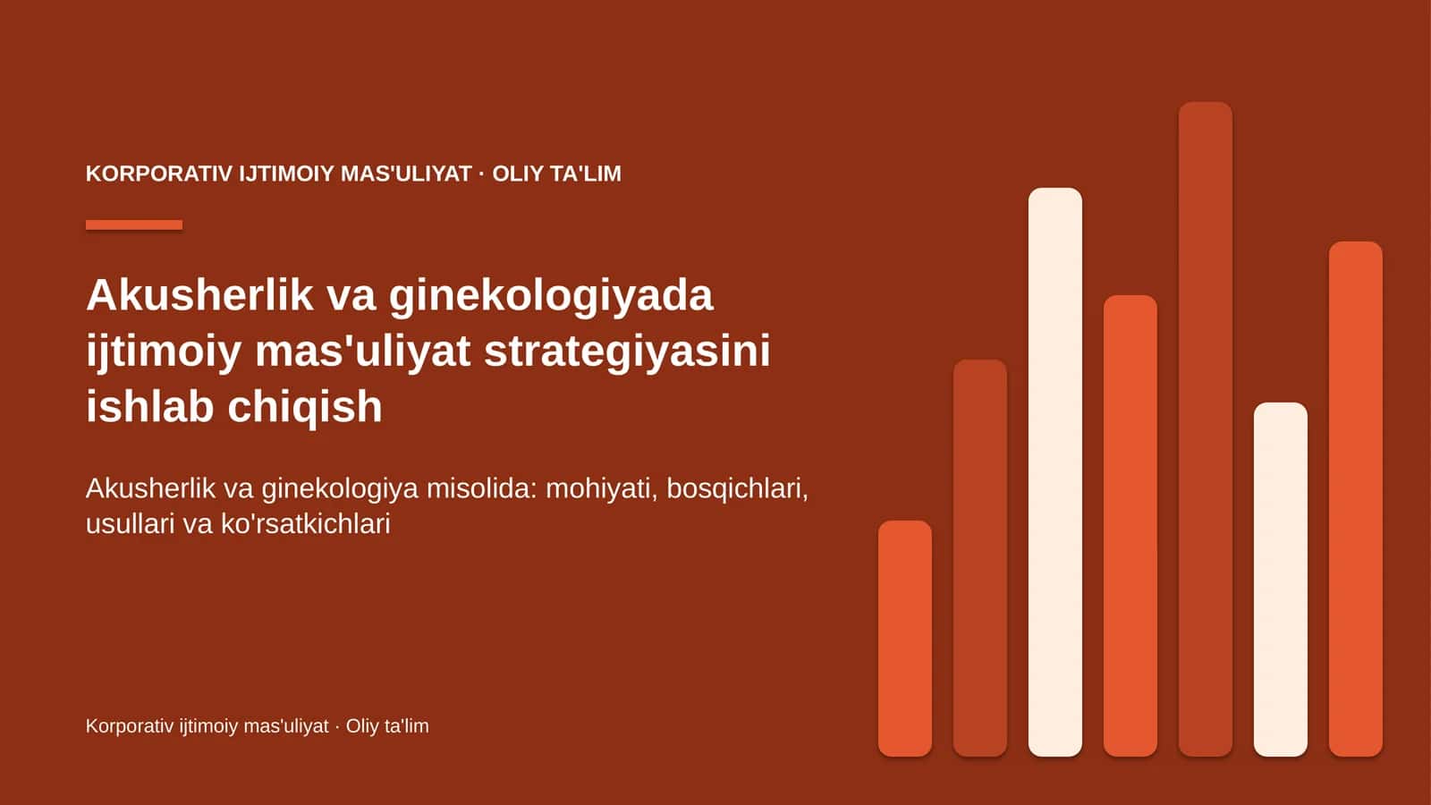 akusherlik va ginekologiyada ijtimoiy mas'uliyat strategiyasini ishlab chiqish 1246