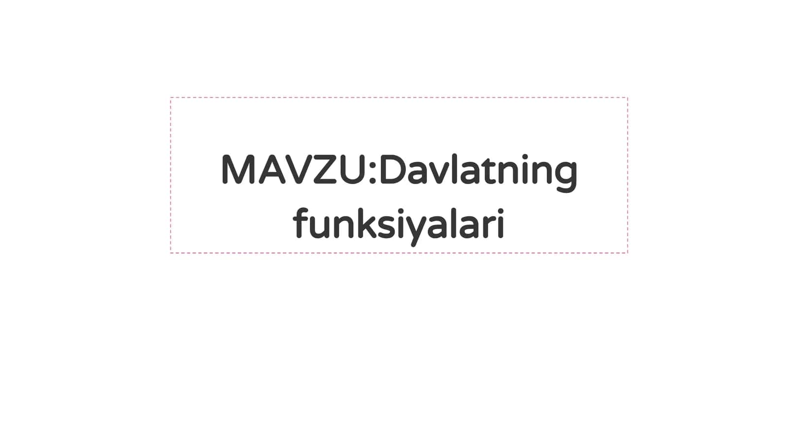 Davlatning funksiyalari