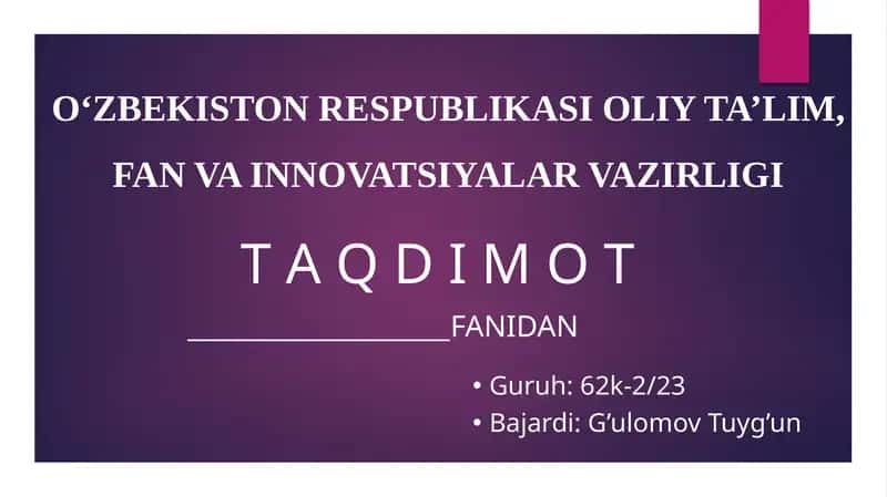 O’zbekiston-Tashqiiqtisodiyaloqalari