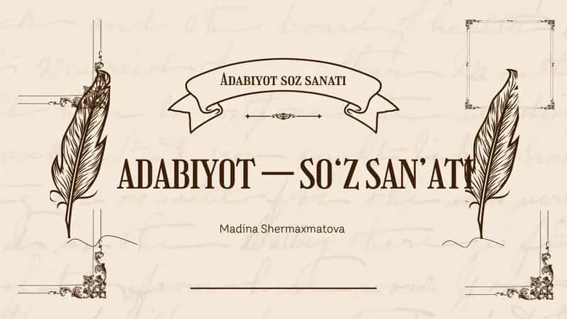 Adabiyot so'z san'ati