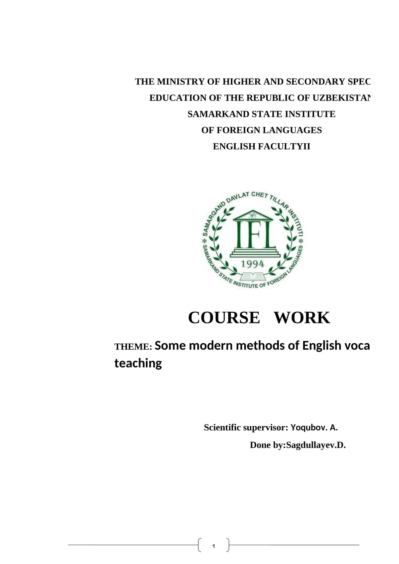 Importance of English Vocabulary Teaching Methods