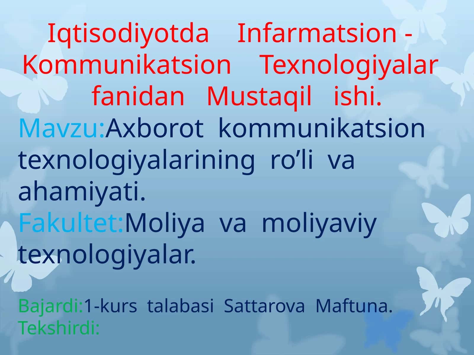 Axborot kommunikatsion texnologiyalari