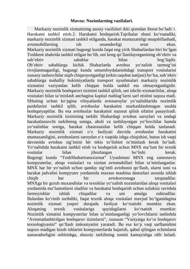 Markaziy nozimlik xizmati
