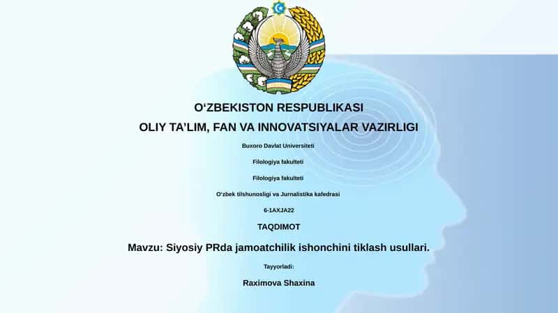 Siyosiy PRda jamoatchilik ishonchini tiklash usullari