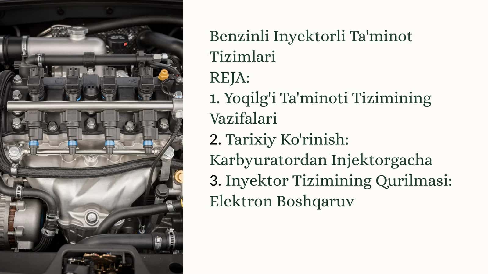 Benzinli Inyektorli Ta'minot Tizimlari