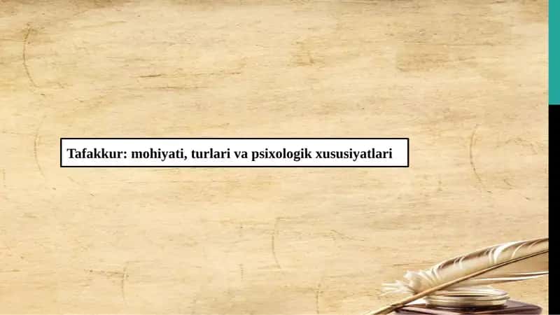 Tafakkurning mohiyati va psixologik asoslari