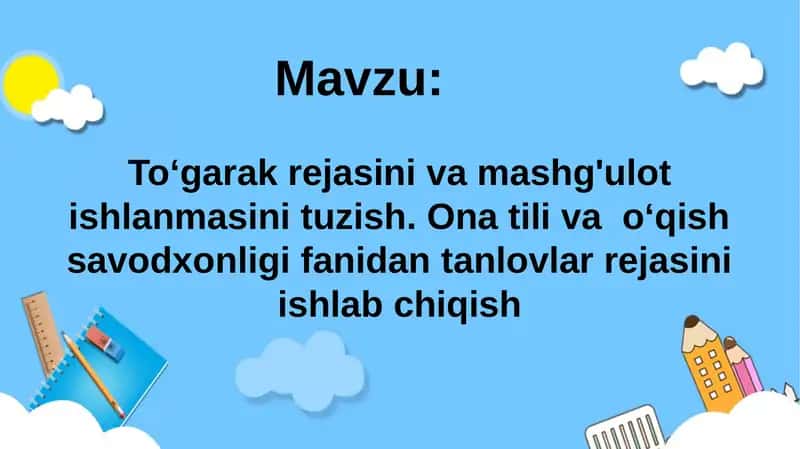 To‘garak mashg‘ulotlari