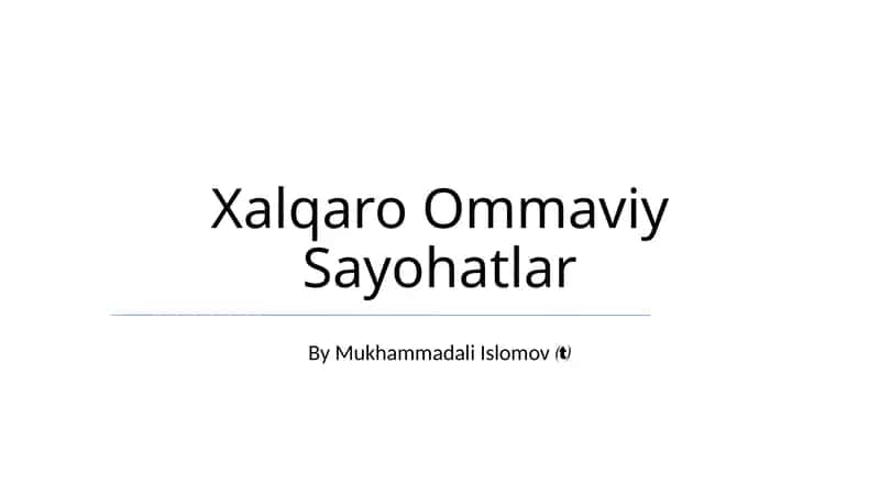 Xalqaro Ommaviy Sayohatlar
