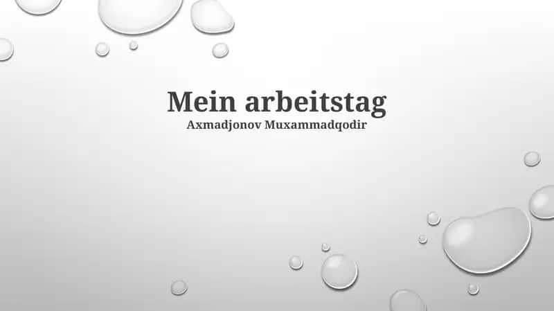 Mein arbeitstag