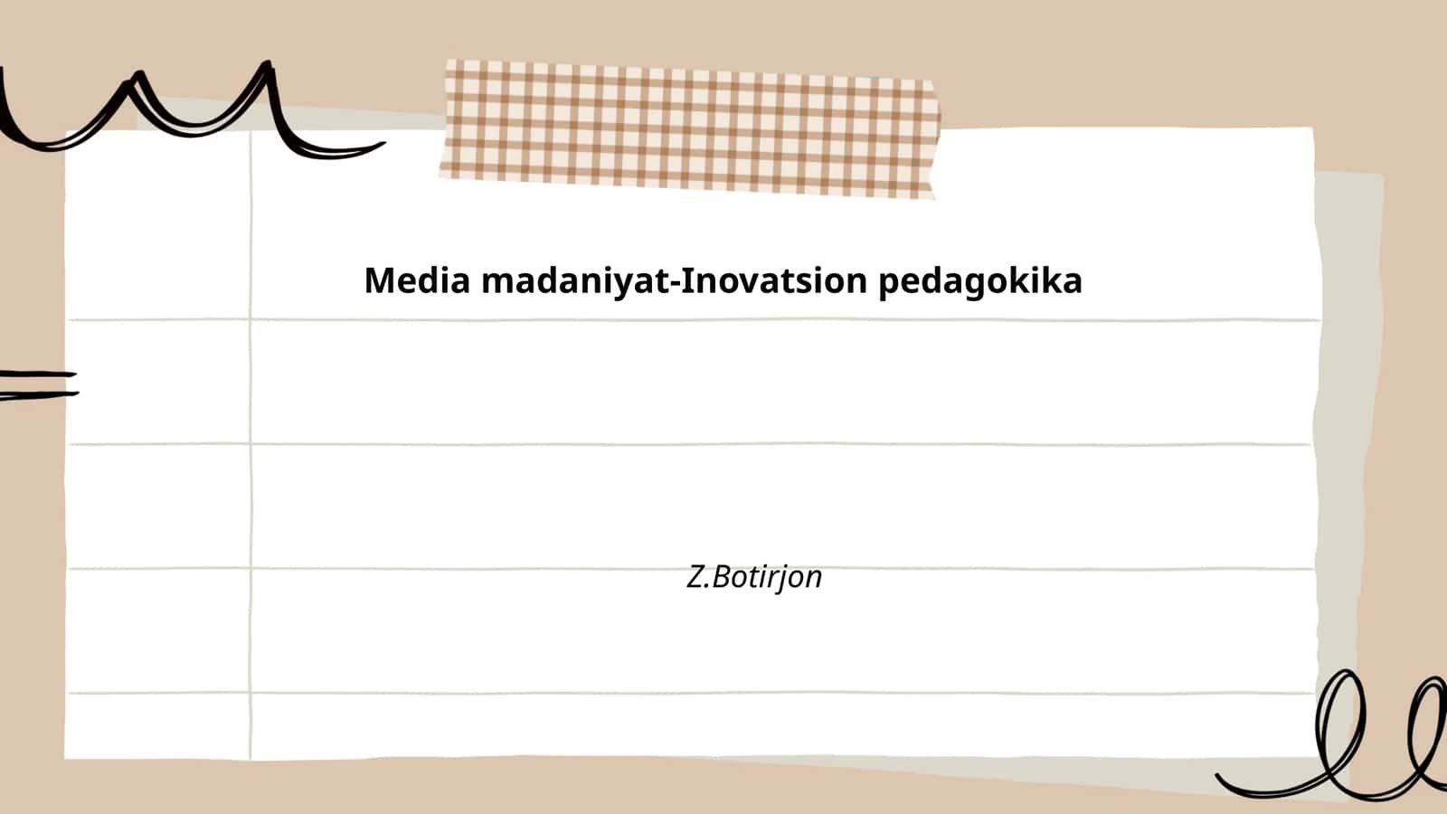 Media madaniyat-Inovatsion pedagokika