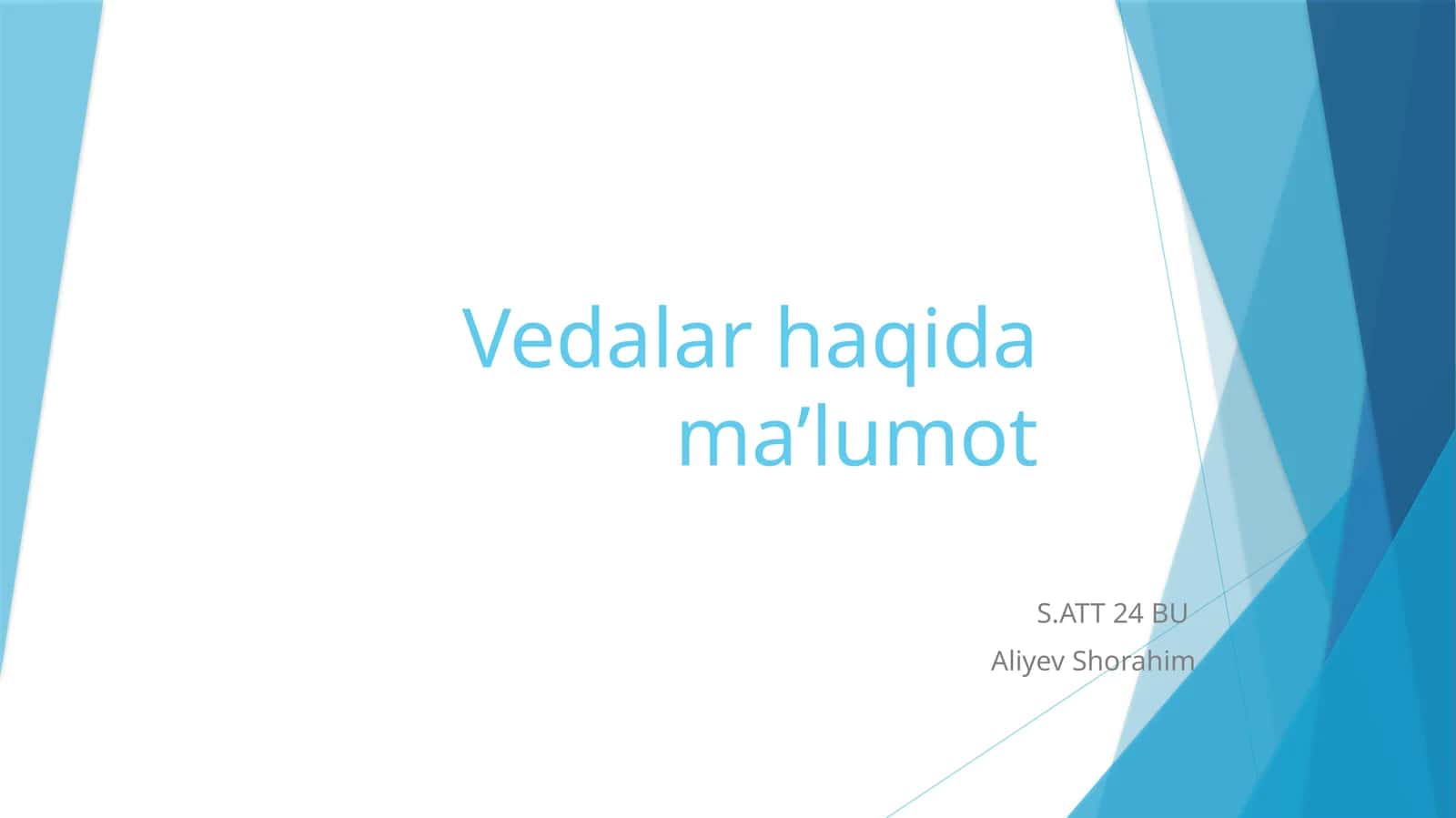 Vedalar haqida ma’lumot