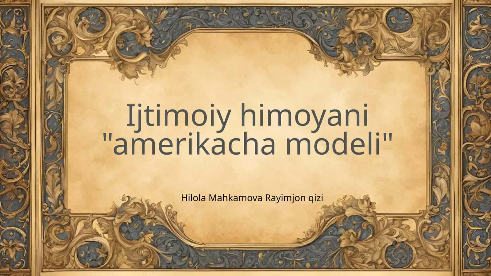 Ijtimoiy himoyani "amerikacha modeli"