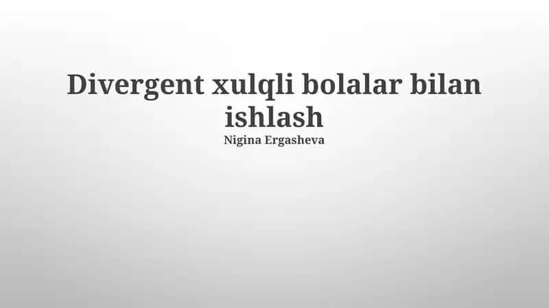 Inklyuziv Sinf Xonalari Amaliyoti