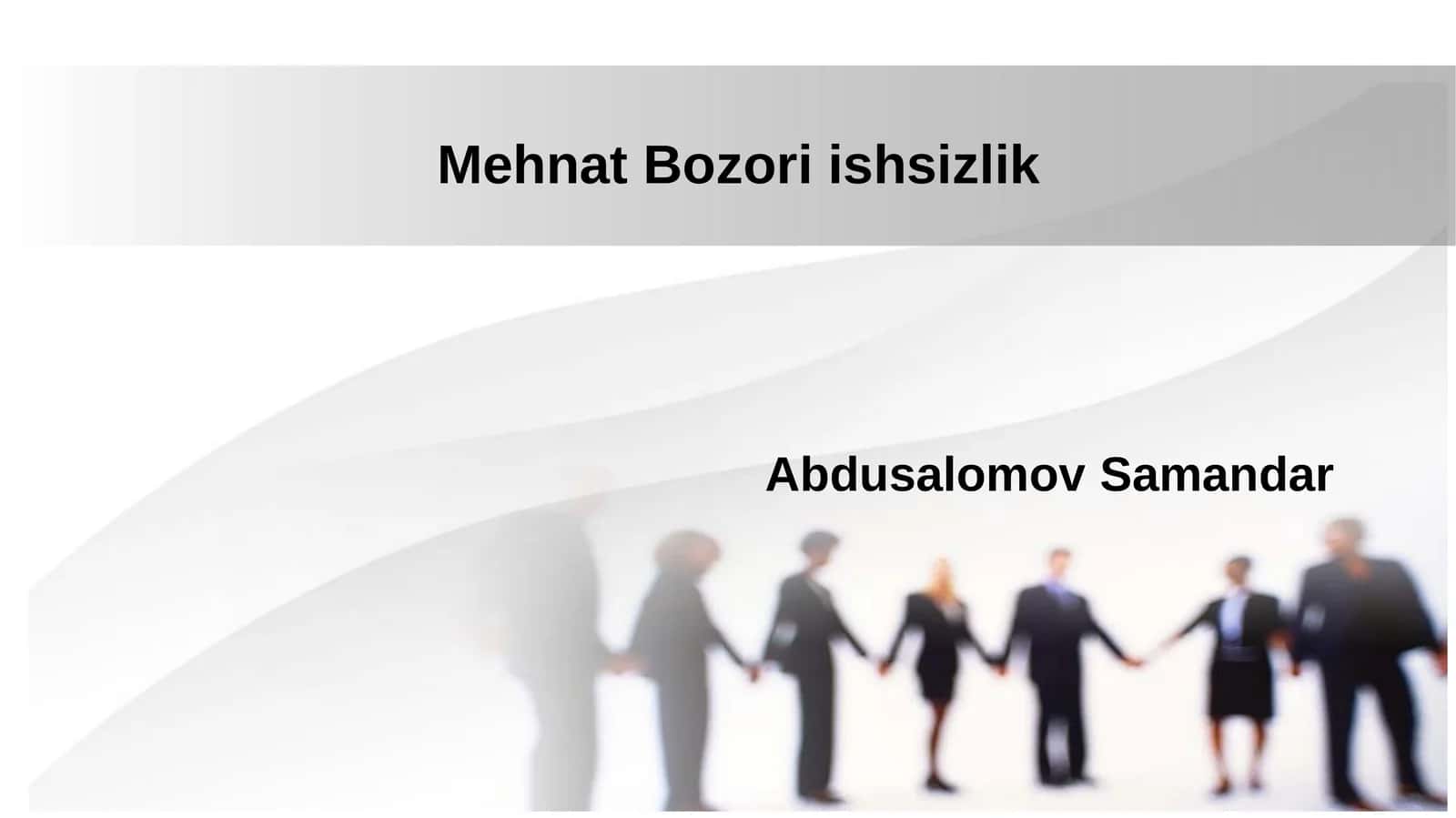 Mehnat Bozori ishsizlik