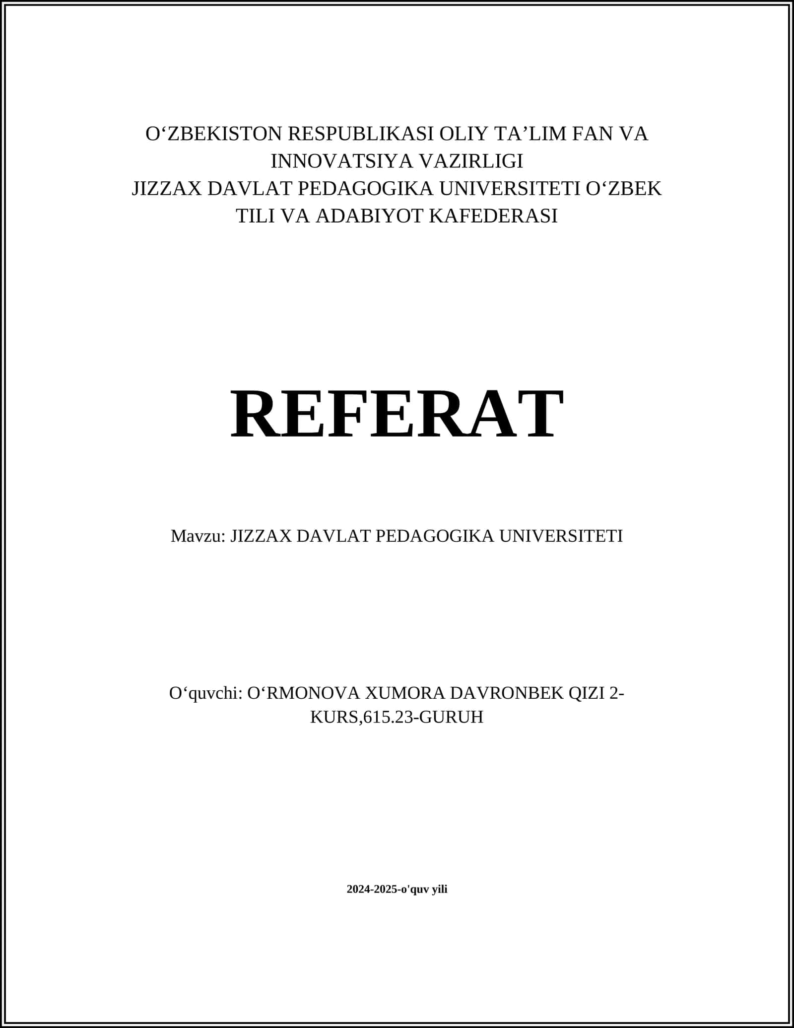 Jizzax Davlat Pedagogika Universiteti