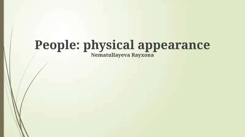 People: physical appearance