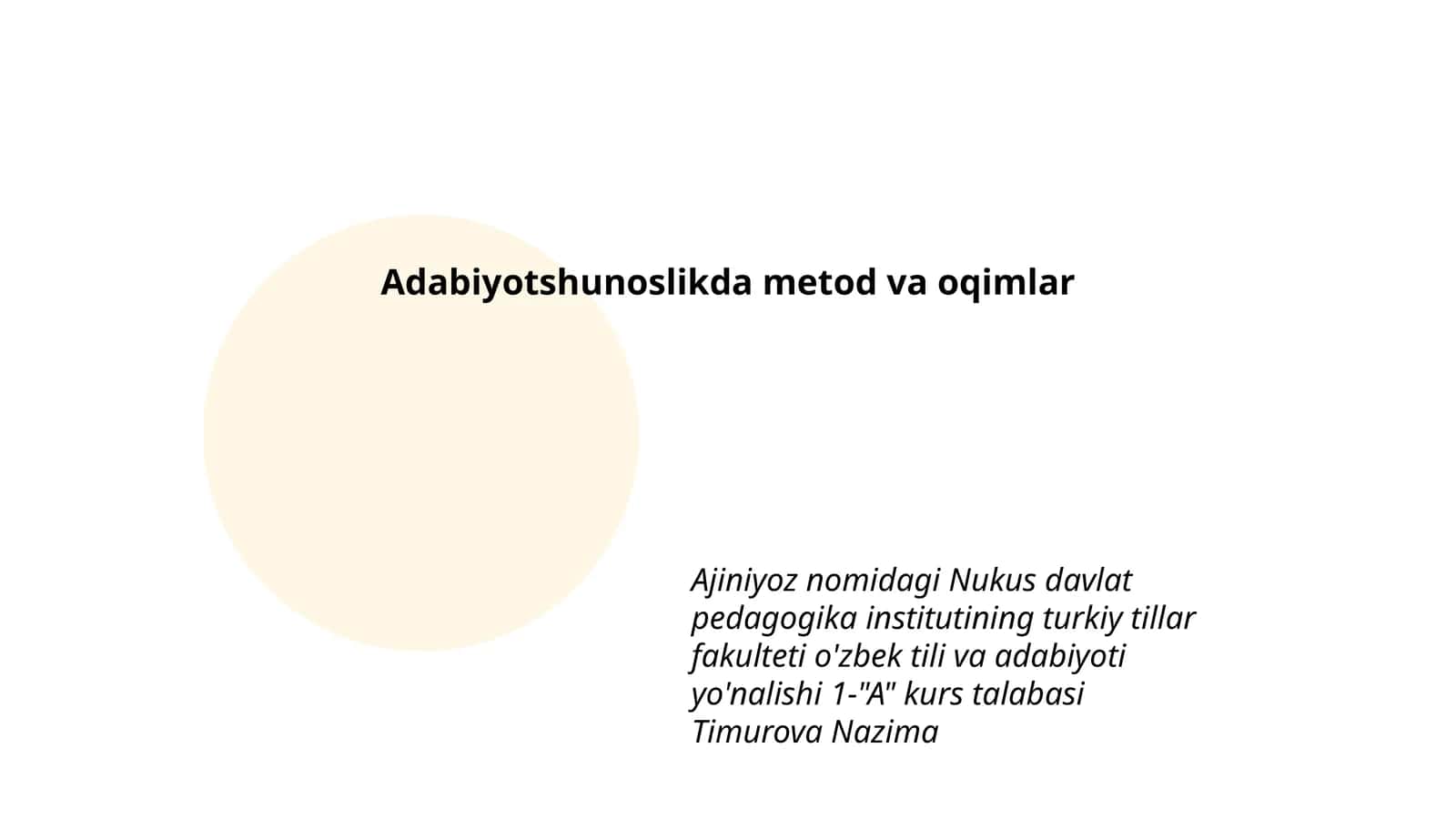 Adabiyotshunoslikda metod va oqimlar