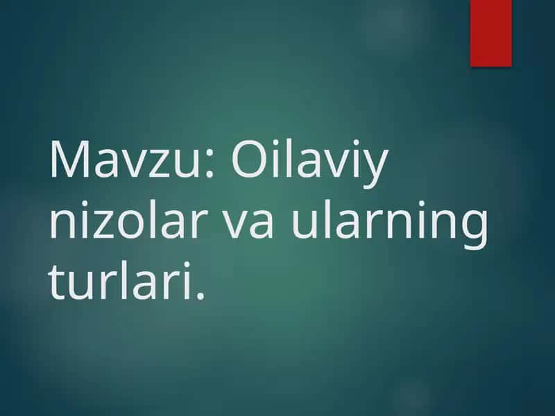 Oilaviy nizolar