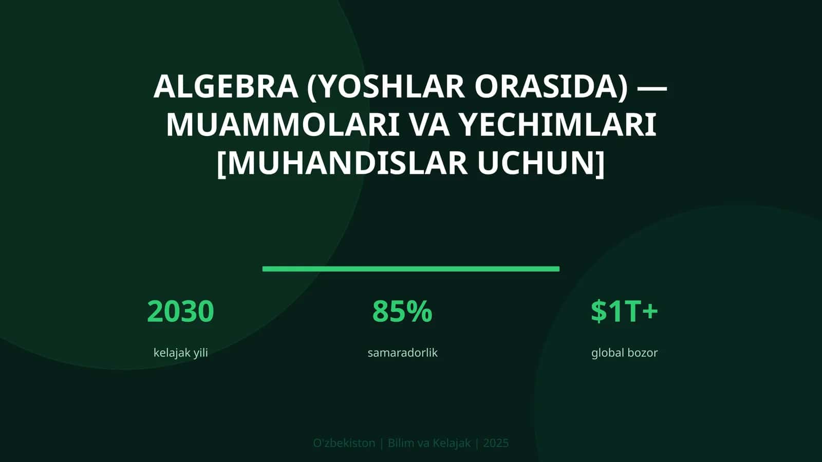 Algebra (Yoshlar orasida) - Muammolari va yechimlari [Muhandislar uchun]