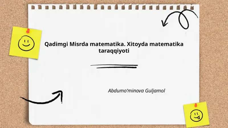 Qadimgi Misrda matematika. Xitoyda matematika taraqqiyoti