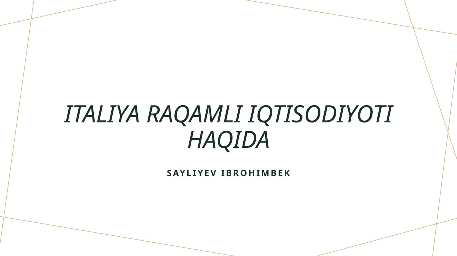 Italiya raqamli iqtisodiyoti haqida