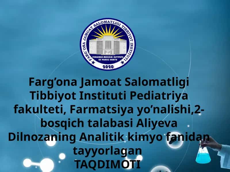 Co*²kationining tibbiyotda qo'llanilishi va dori vositalari tarkibida sifat va miqdorini aniqlash