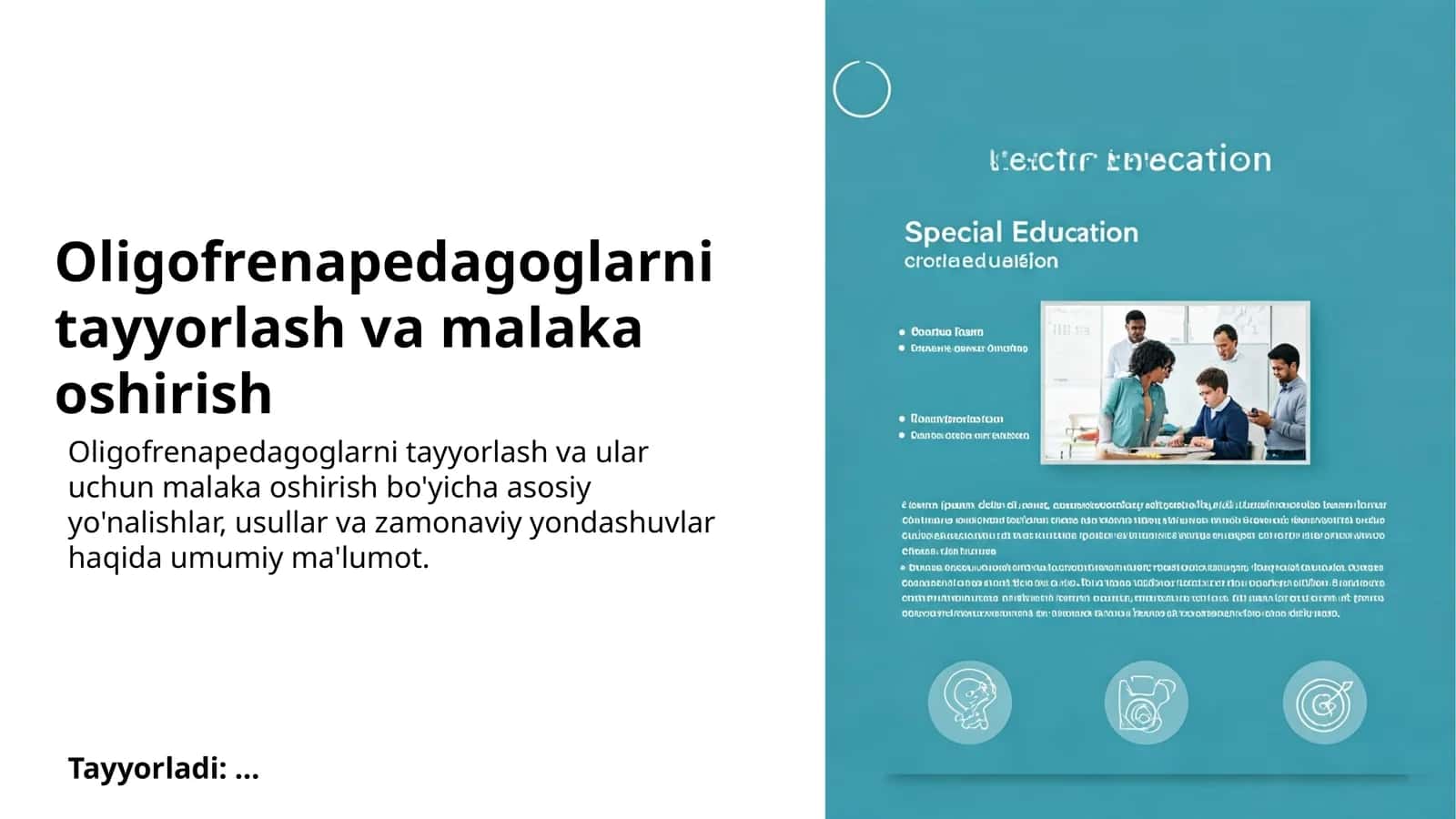 Oligofrenapedagoglarni tayyorlash va malaka oshirish