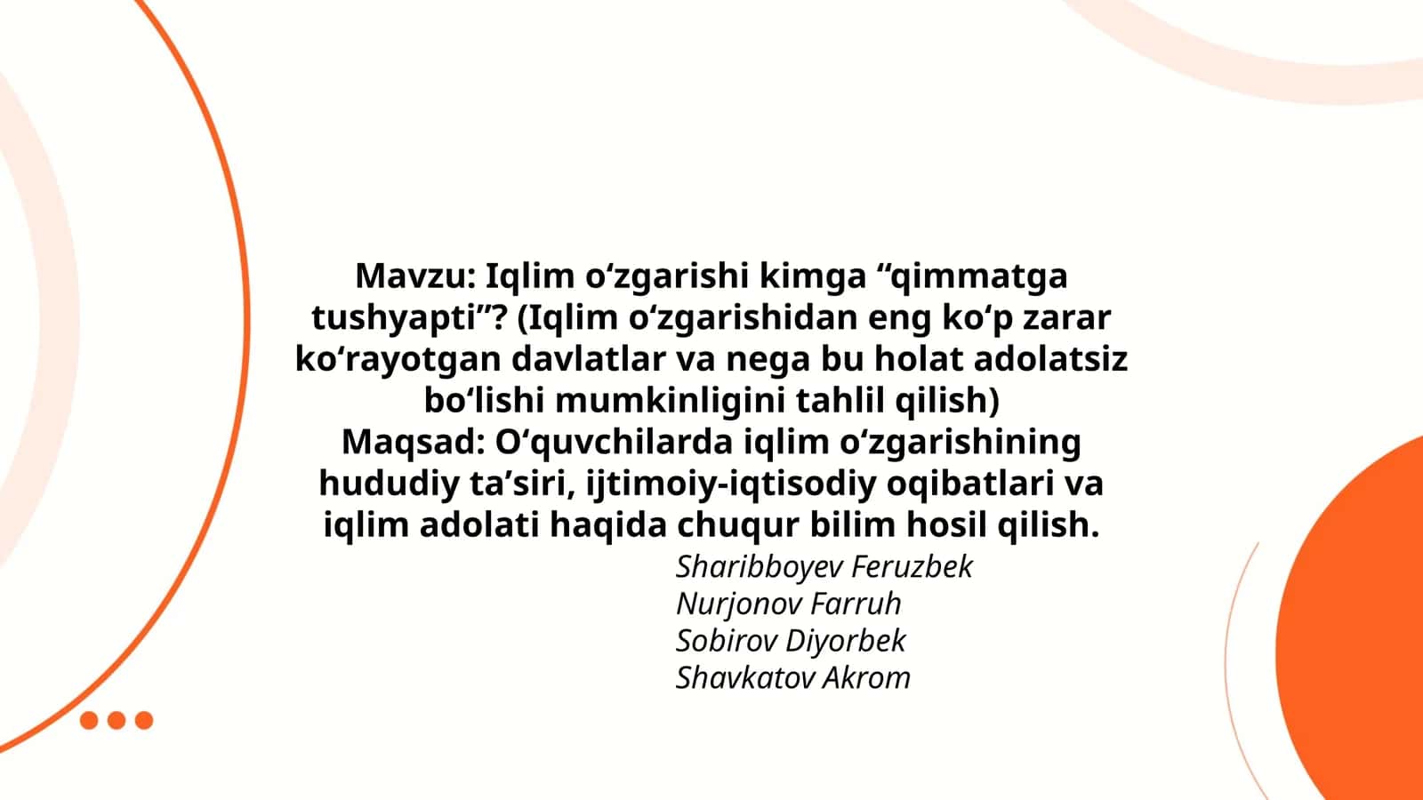 Iqlim oʻzgarishi kimga “qimmatga tushyapti”?