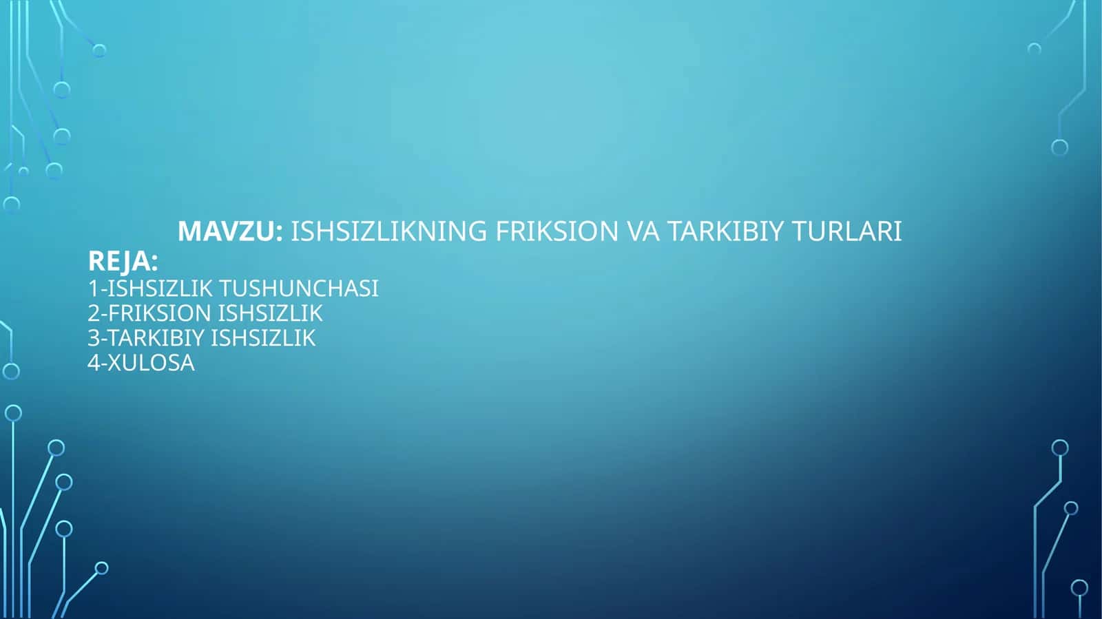 Ishsizlikning friksion va tarkibiy turlari