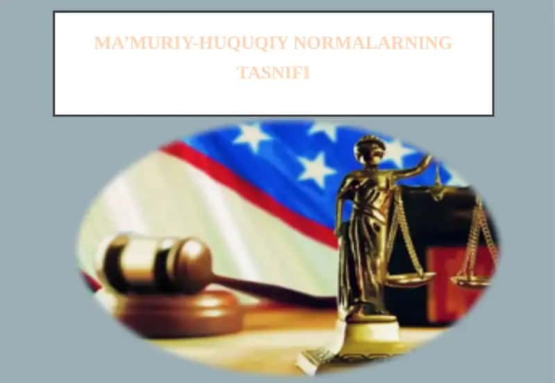 MA’MURIY-HUQUQIY NORMALARNING TASNIFI