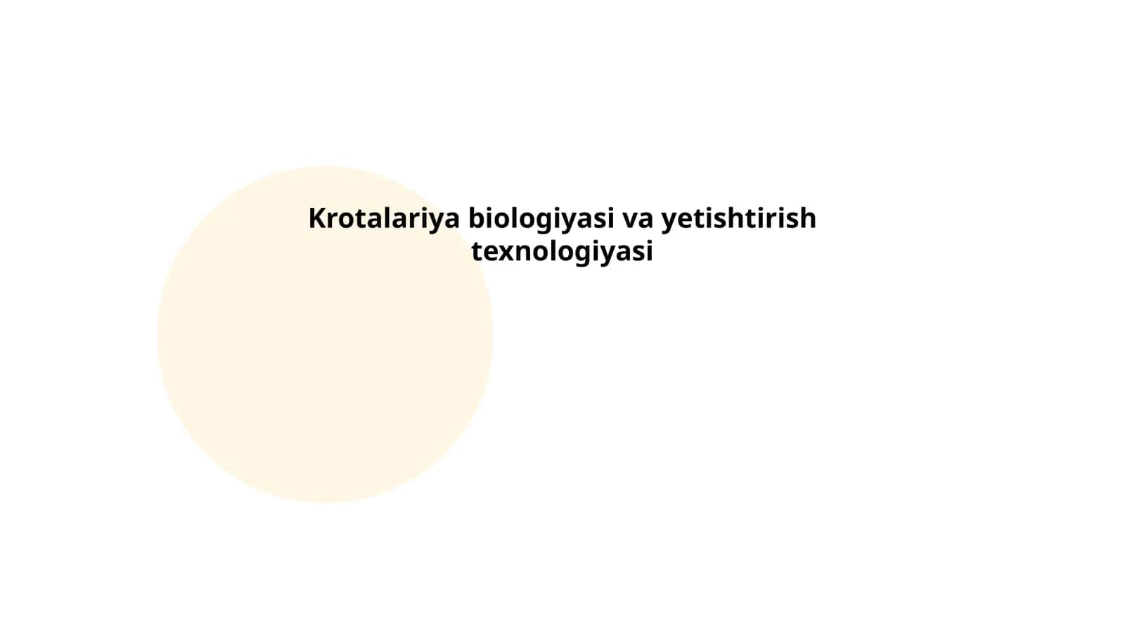 Krotalariya biologiyasi va yetishtirish texnologiyasi