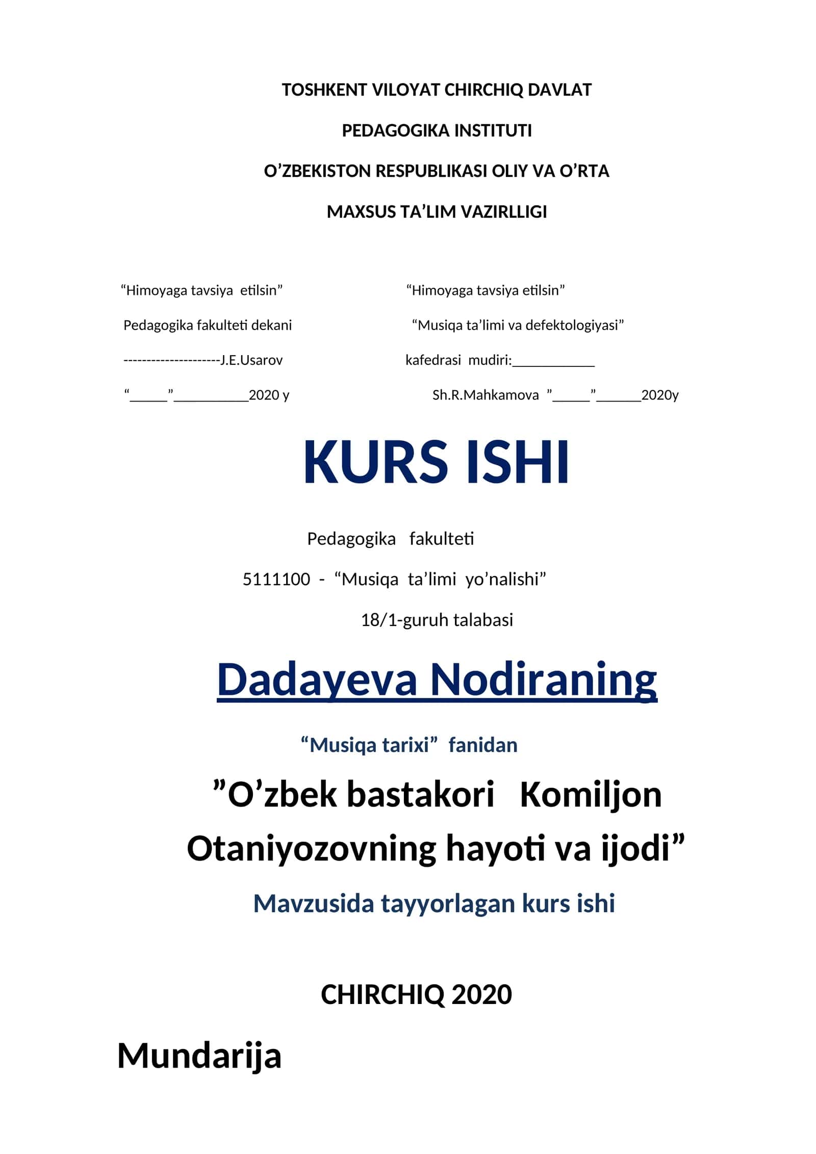 O’zbek bastakori Komiljon Otaniyozovning hayoti va ijodi
