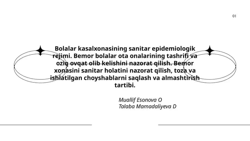 Bolalar kasalxonasining sanitar epidemiologik rejimi