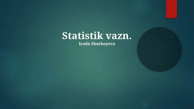 Og'irlik statistikasi