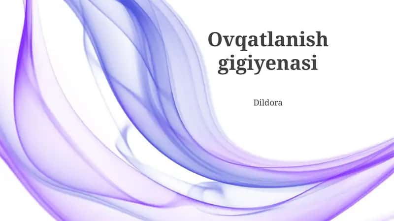 Ovqatlanish gigiyenasi