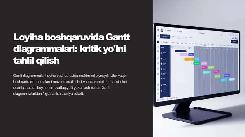 Loyiha boshqaruvida Gantt diagrammalari
