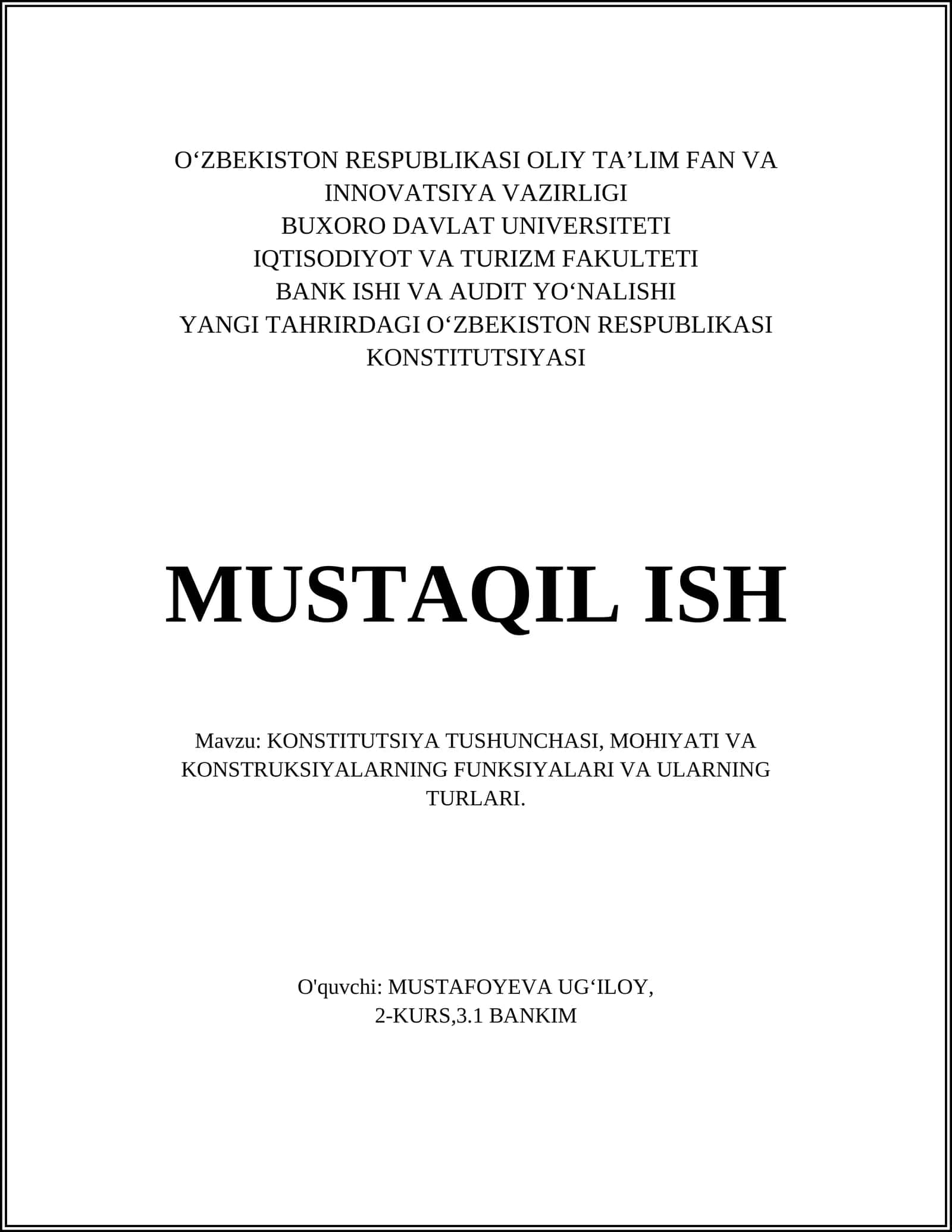 Oʻzbekiston Respublikasi Konstitutsiyasi
