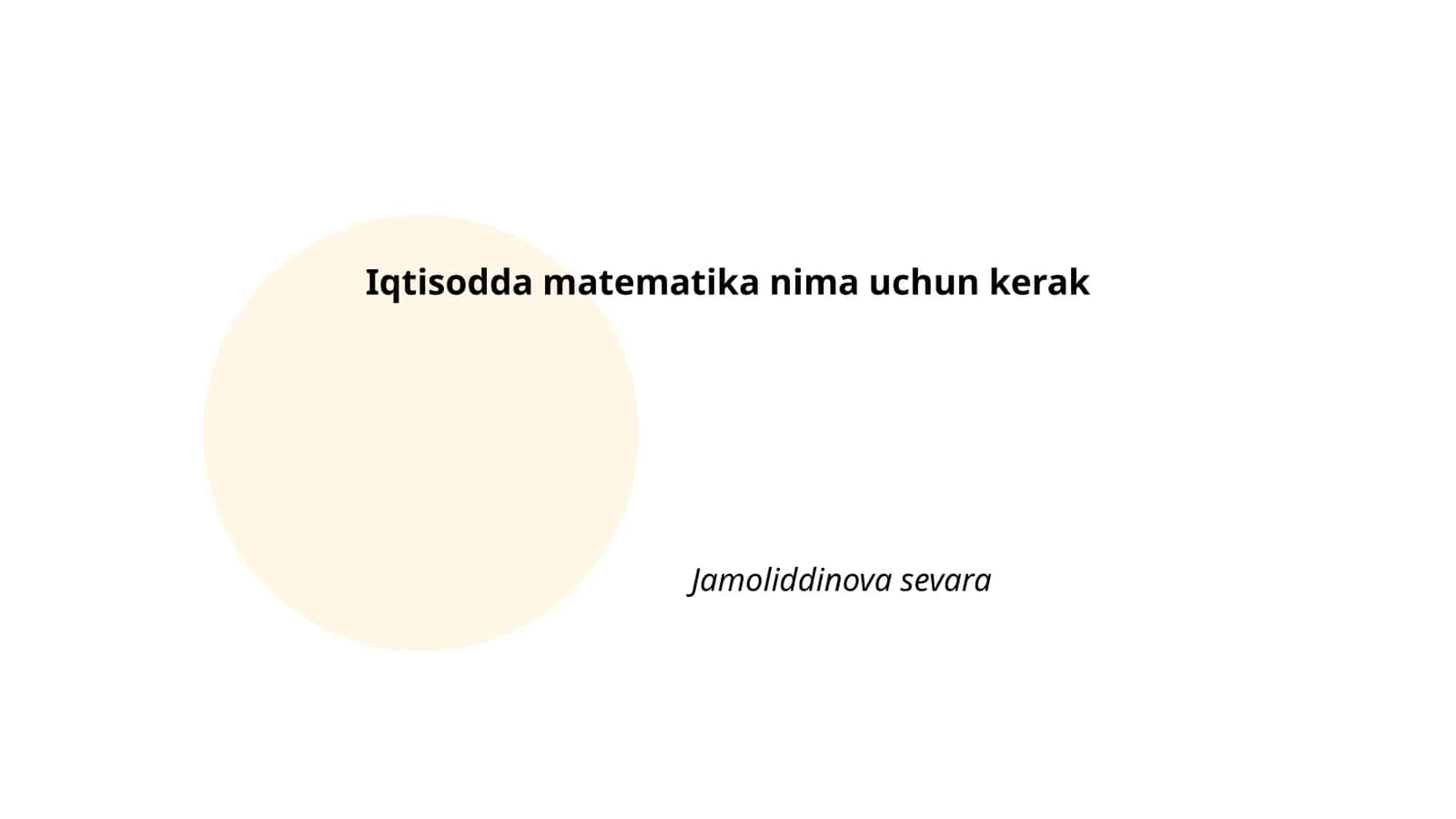 Iqtisodda matematika nima uchun kerak