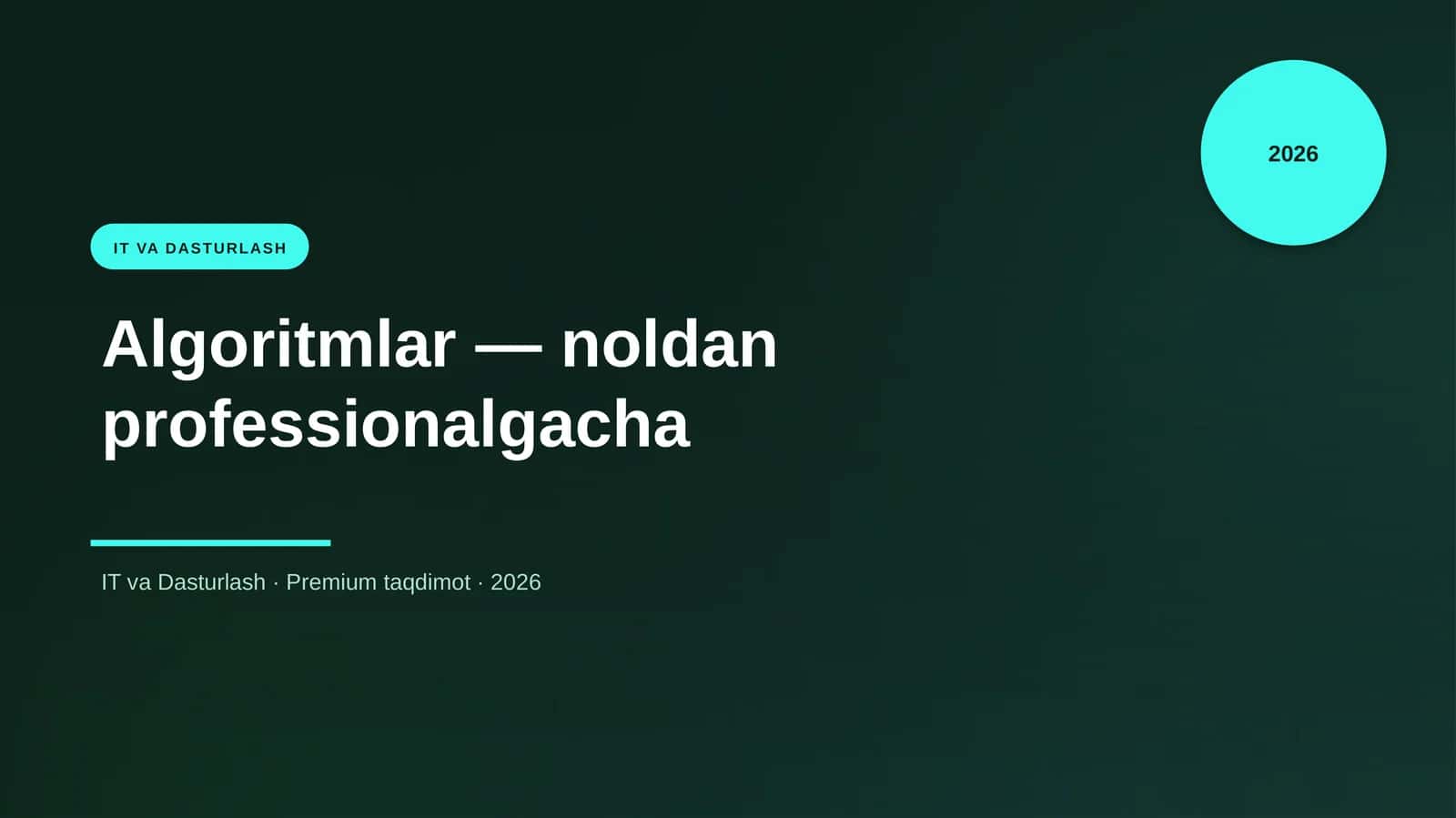 Algoritmlar — noldan professionalgacha