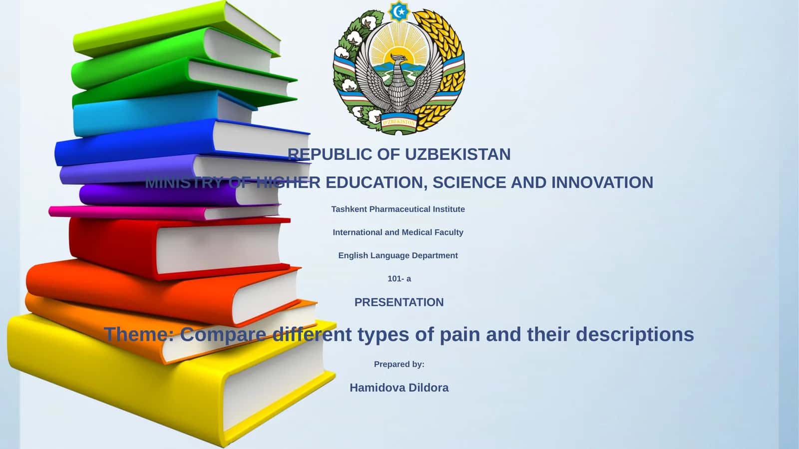 Presentation on Pain Classification