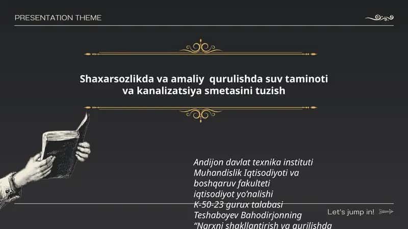 Narxni shakllantirish va qurilishda smeta ishi